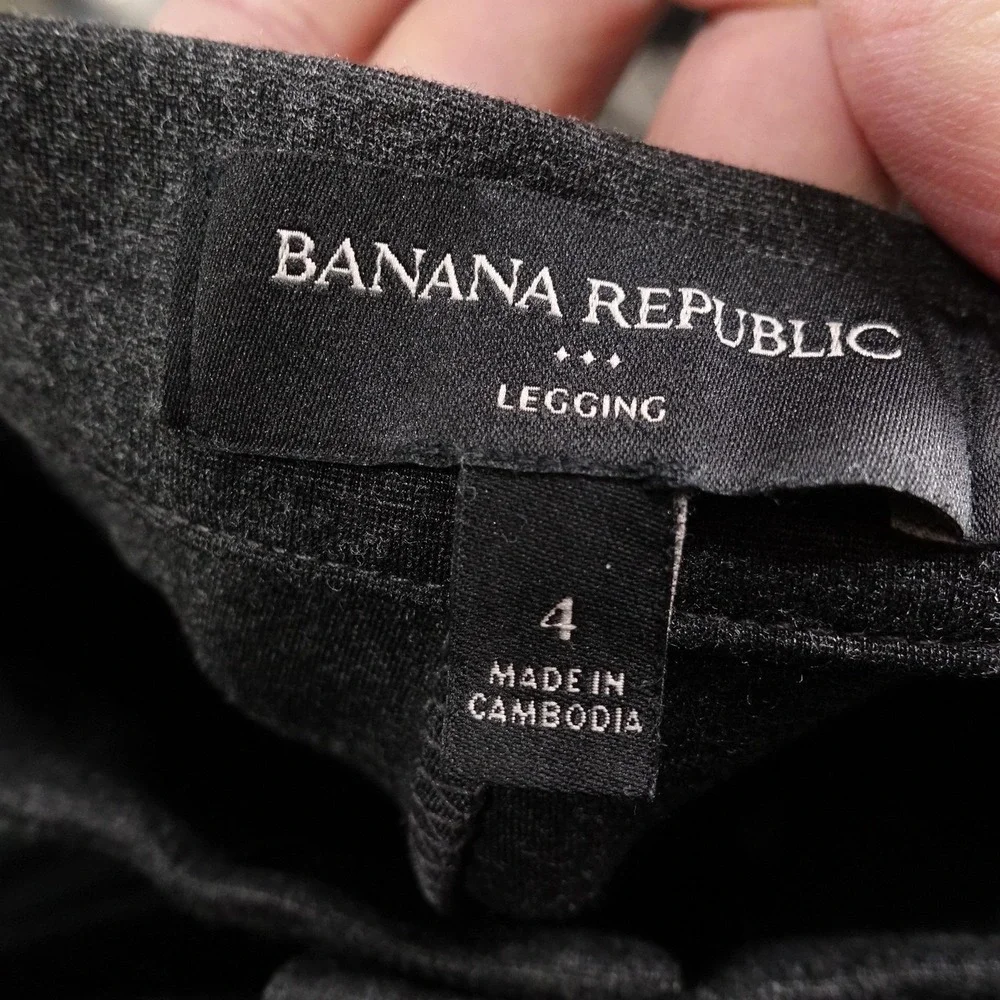 Banana Republic Legging Pants Womens 4 Gray Skinny Knit‎ Stretch Slim 28x28